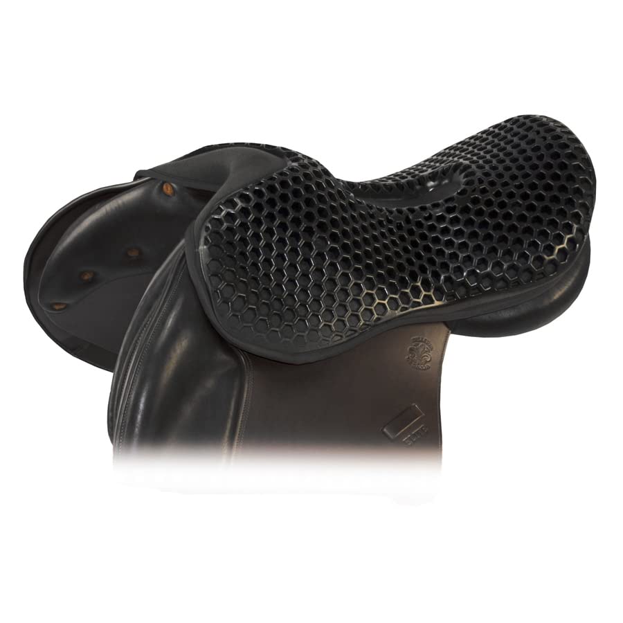 Acavallo Coussin orthopédique en gel pour selle de dressage - 20 mm - Taille M - Couleur : noir