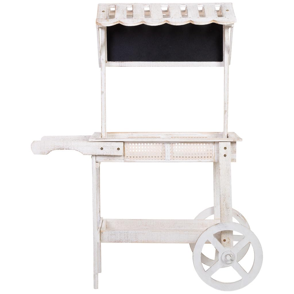 WANDERLUST DECO Carro expositor-estantería de madera 90x44x125h cm