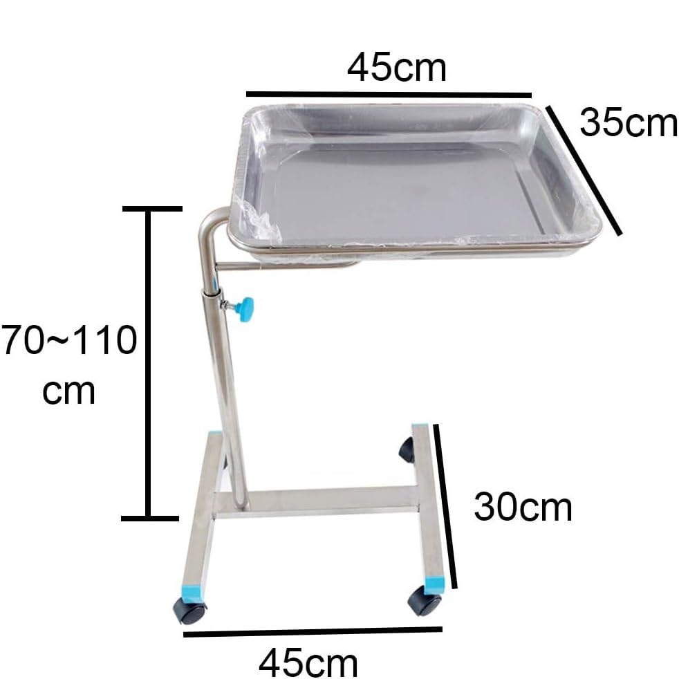 Einstellbare Edelstahl Stand Tablett Medical Beauty Rolling Trolley Cart Equipment, Mobile Salon SPA Service Instrument Friseur Lagerung Tablett - 10kg Kapazität