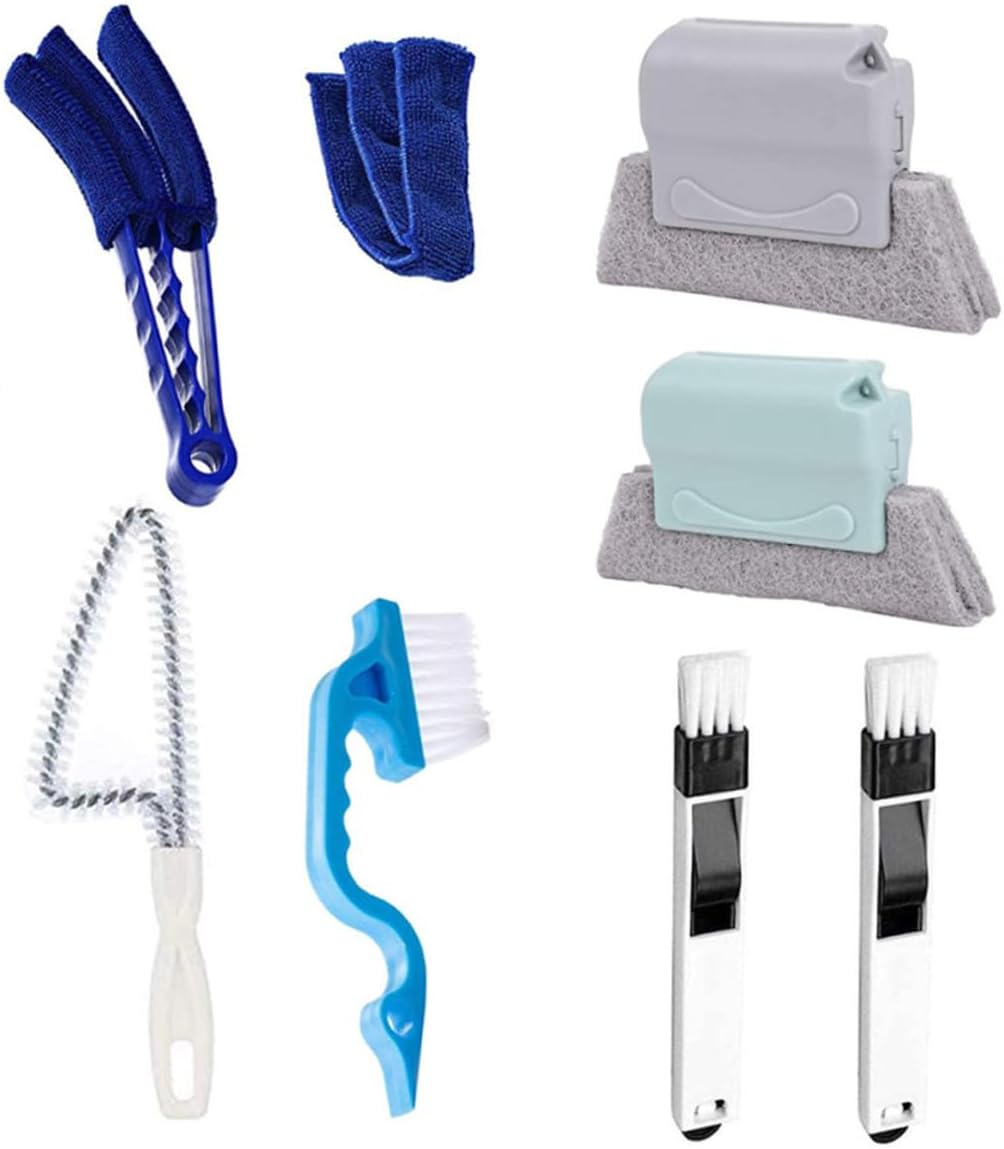 KICHOUSE 8pcs Shutter Cleaning Brush and Window Groove Brush Set Handheld Dust Cleaner for Door Grooves Air Conditioner Vents and Household Keyboard Cleaning Tools