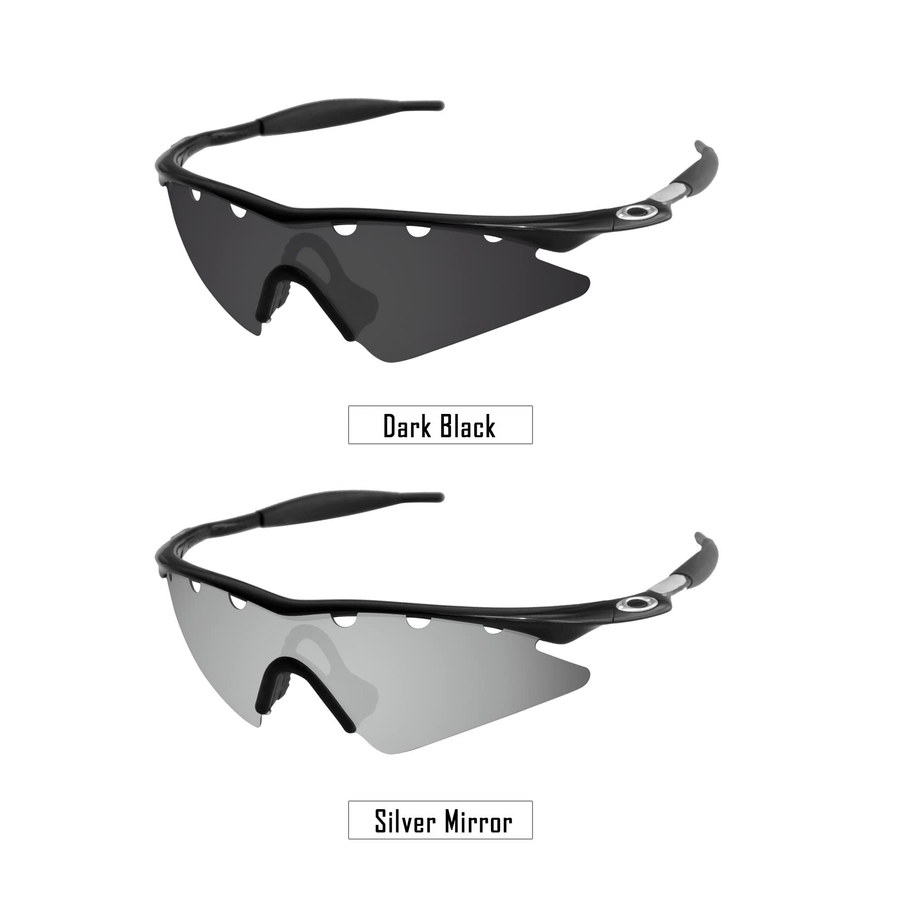 Lenti di ricambio polarizzate per occhiali da sole Oakley M Frame Sweep ventilati -nero+argento