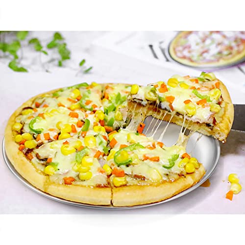 Deedro Pizza Baking Pan Pizza Tray 12 Inch Stainless Steel Pizza Pan Round Pizza Baking Sheet Oven Tray Pizza Crisper Pan, Healthy Pizza Cooking Pan For Oven Baking, 3 Pack #TOP5