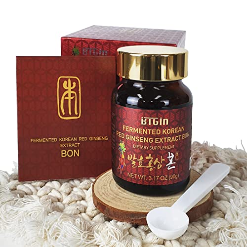 [BTGIN] Bon - Fermented Korean Red Ginseng Extract 100% Pure with Novel ginsenosides Rg3, Compound K for Immune System Booster, Focus, Memory, Performance, Energy, Stamina, Blood Circulation