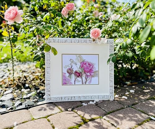 Image of Aine - Peonies. Delight A1009, Cross Stitch Kits 7 inchx6 inch, Cross Stitch Kits for Beginners & Advanced, Crossstitching Kits Adult, Counted Cross Stitch Kits for Adults, Flowers Embroidery Kit