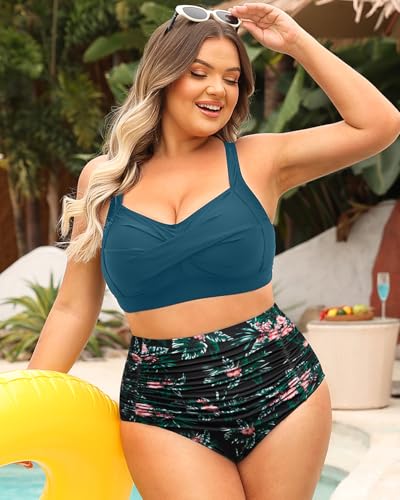 Image of Daci Women's Plus Size Bikini Sets - High Waisted Two-Piece Swimsuits with Tummy Control