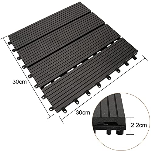 Ansobea WPC Terrassenfliese,Holzfliesen .Ideal für den Außenbereich Klickfliesen für Balkon, Garten & Terrasse | einfach, schnell & praktisch verlegt – Bild 3