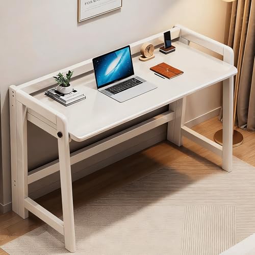 オフィス用小型コンピュータデスク、ゲームテーブル、勉強机、折りたたみデスク、防水、傷防止表面、広い足元スペース、簡単な組み立て、寝室の小さなスペースの家庭やオフィスに最適。(White,100/45cm/39*18in)
