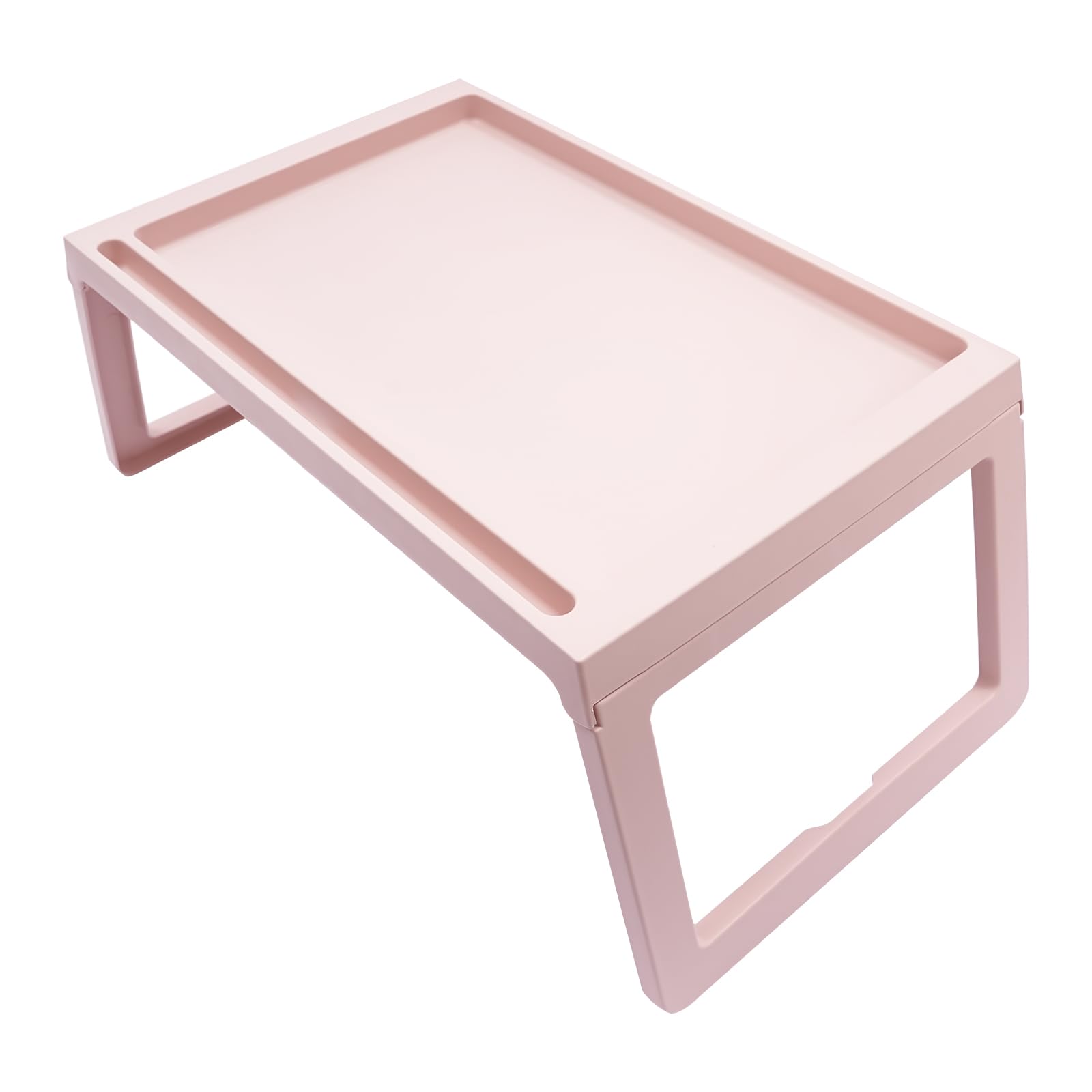 Plateau de petit-déjeuner en plastique pour lit, canapé, canapé, sol (rose)