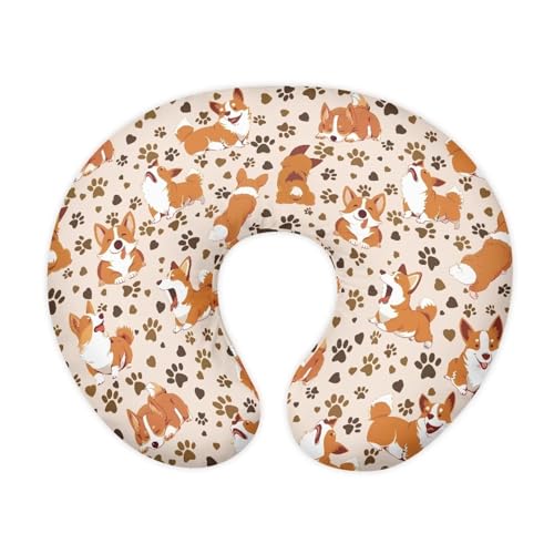 Suhoaziia Cute Corgi Paws Breastfeeding Pillow Slipcover for Boys & Girls Soft Breathable Baby Nursing Pillow Support Cover with Hidden Zipper, Easy to Put On & Remove