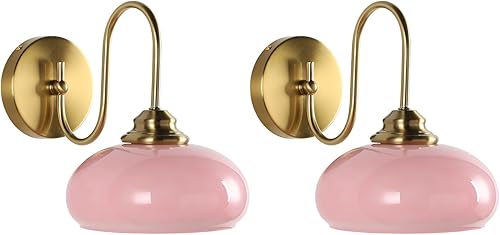 Miniatura 12 de KCO Iluminación de mediados de siglo moderna lámpara de noche montada en la pared latón dorado aplique de pared globo de vidrio tocador lámpara