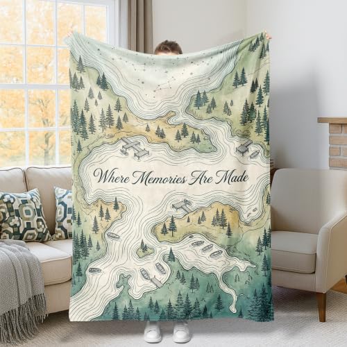 Couverture en flanelle verte 152x203 cm légère pour lit et canapé
