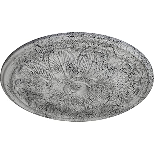 Image of Ekena Millwork CM22BOUWC Bordeaux Ceiling Medallion, 22 5 /8 OD x 1 3 /4 P, Ultra Pure White Crackle