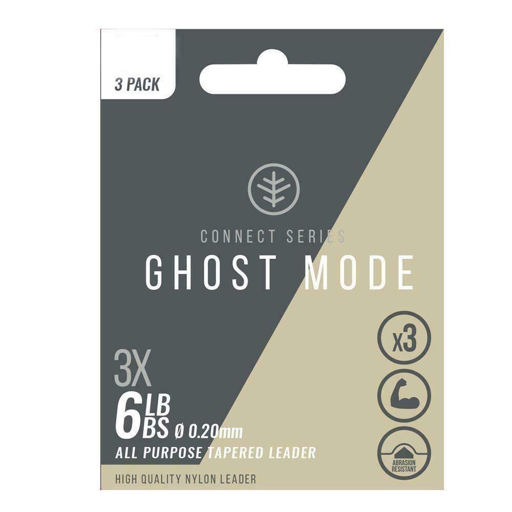 WYCHWOOD GHOST MODE TAPERED LEADER 3 PACK - FLY FISHING LEADER (8lb (1X - 0.25mm) - 9ft)