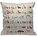 HGOD DESIGNS Housses de Coussin Alphabet mignon zoo alphabet avec des animaux Taies d'oreillers Maison Décoration Pour Hommes Femmes Garçon Fille Chambre Salon Canapé Coussins Oreillers 45 x 45 cm