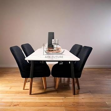Titus 1.4m Black Dining Table with Sintered Stone Top   Modern Rectangular Design, Durable & Elegant Black Base for Dining Rooms Stomach Ash Grey