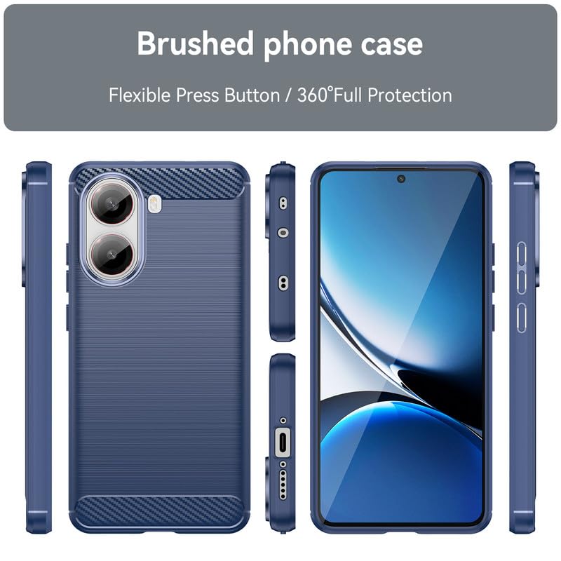 Image of Hybrid Carbon Fiber Back Case for Poco X7 Pro (Blue)