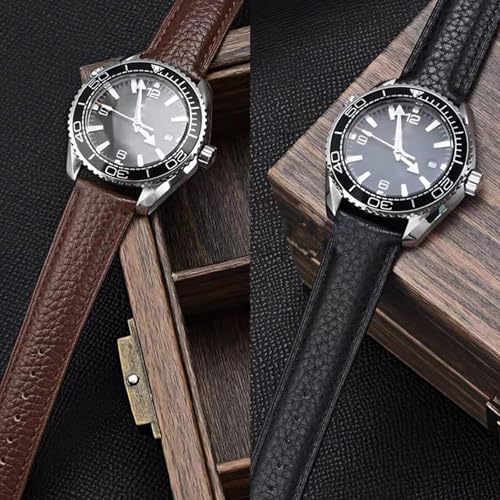 Image of Genuine Leather Watch Band Hand-Stitched Texture Padded Italian Leather Strap Quick Release 12mm 13mm 14mm 15mm 16mm 17mm 18mm 19mm 20mm 21mm 22mm 23mm 24mm Replacement Band for Women Men