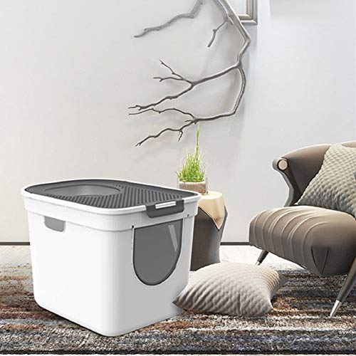 Maison de toilette pour chat grand format bac litière top entry