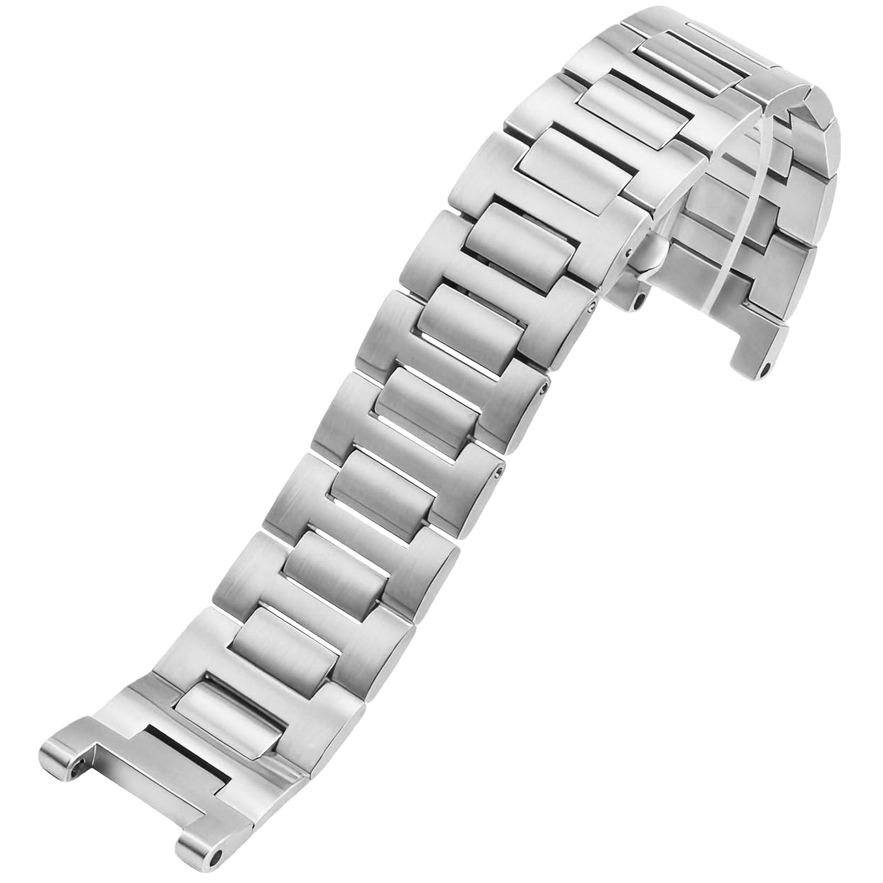 Cinturino di ricambio per orologio Pasha de Cartier WATCH W31077U2 W31074M7, in acciaio inox spazzolato (argento, 22 m)