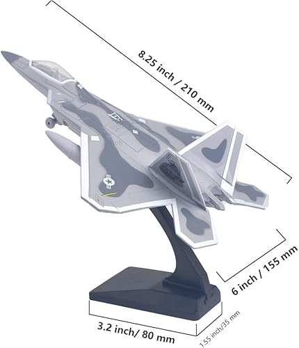 Miniatura 3 de Ailejia Diecast F 22 Fighting Falcon Avión Modelo Militar Avión Tire hacia atrás con luces y sonidos Fighter Jet Juguetes para niños