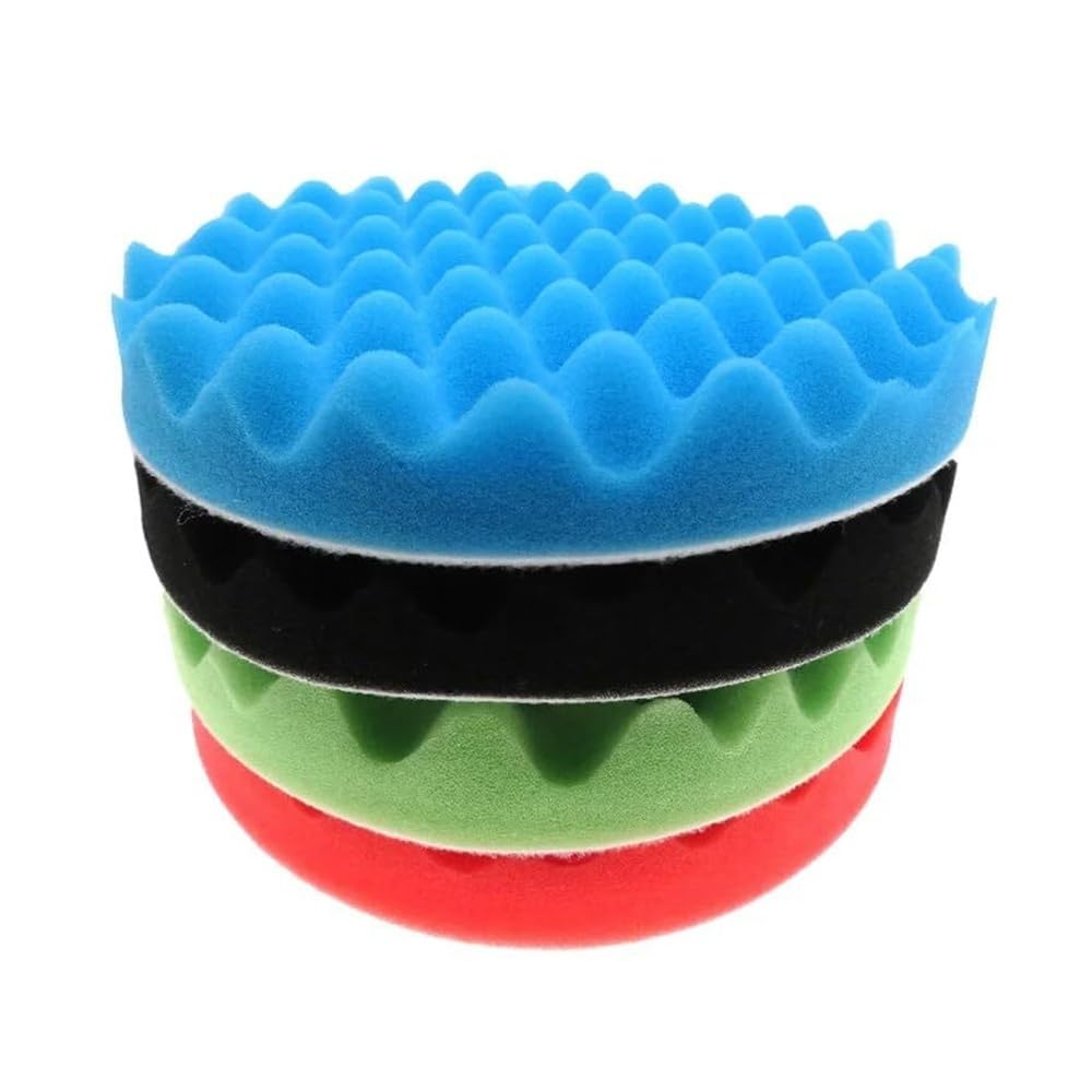 Waningmoto One Color 4Pcs 8 Inch Compound Buffing Sponge Pads Cutting Polishing Pad Kit For Car Buffer Polisher Compounding, Polishing, Waxing Tools