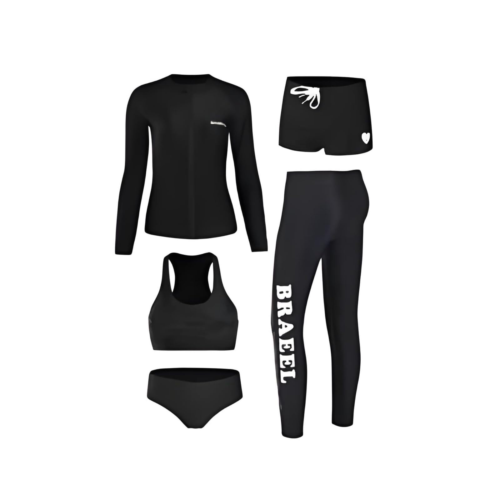 Women's Swimsuit, Sun Protection, Two Piece Set, Athletic, for Beach Black XXXL|Clothing Shoes & Accessories| Womens Clothing| Swimwear-picture-55
