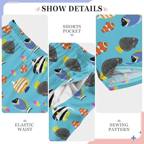 ZZXXB Swimming Fish Boys Long Pants Soft Trousers Elastic Waist Kids Lounge Bottoms with Pockets S-XL4