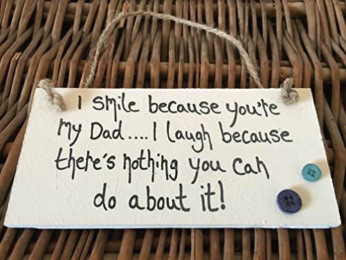 Little Miss scrabbled  Shabby Chic personalizada placa de madera "I Smile because.... Dad Daddy Fathers Day regalo de cumpleaños