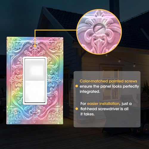 Placa frontal para interruptor de luz con relieve floral 3D de alta definición 8