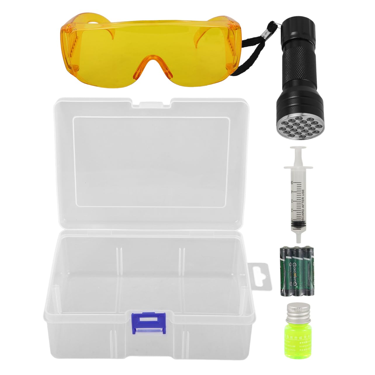 MAGICLULU 1 Set Di Occhiali Per Il Rilevamento Delle Perdite Dell'Aria Condizionata Dell'Auto Tester Di Perdite UV Rilevatore Di Perdite Dell'Aria Condizionata Strumento Di