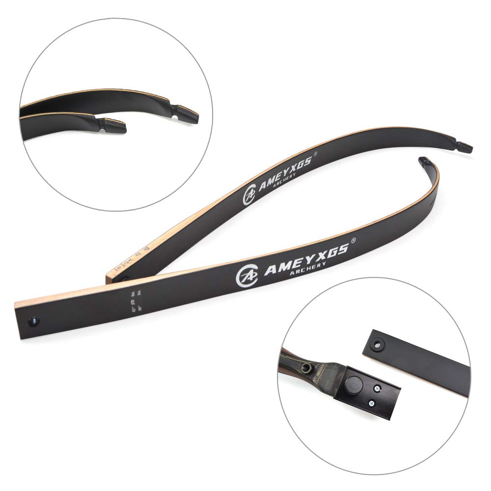 Arc recurve démontable 62" 20-44 LB Chasse Traditionnel Droitier Poignée 17 Pouces Tir à l'arc Plein air
