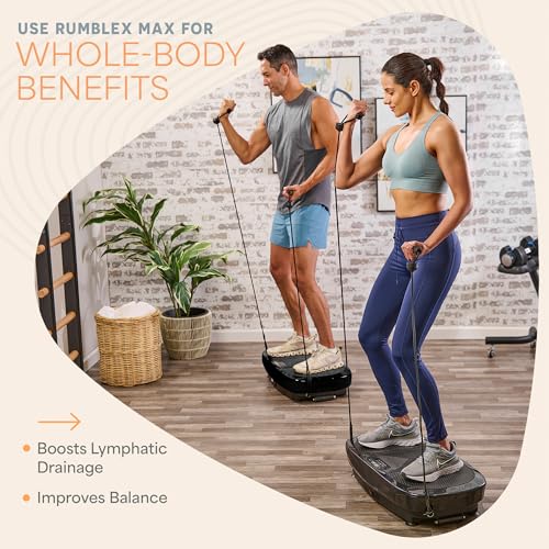 Image of Lifepro Rumblex Max 4D Vibration Plate Exercise Machine - 3 Motors, 500 lb Capacity Whole Body Vibrating Platform Machine with Resistance Bands - Vibration Plate for Lymphatic Drainage & Muscle Toning