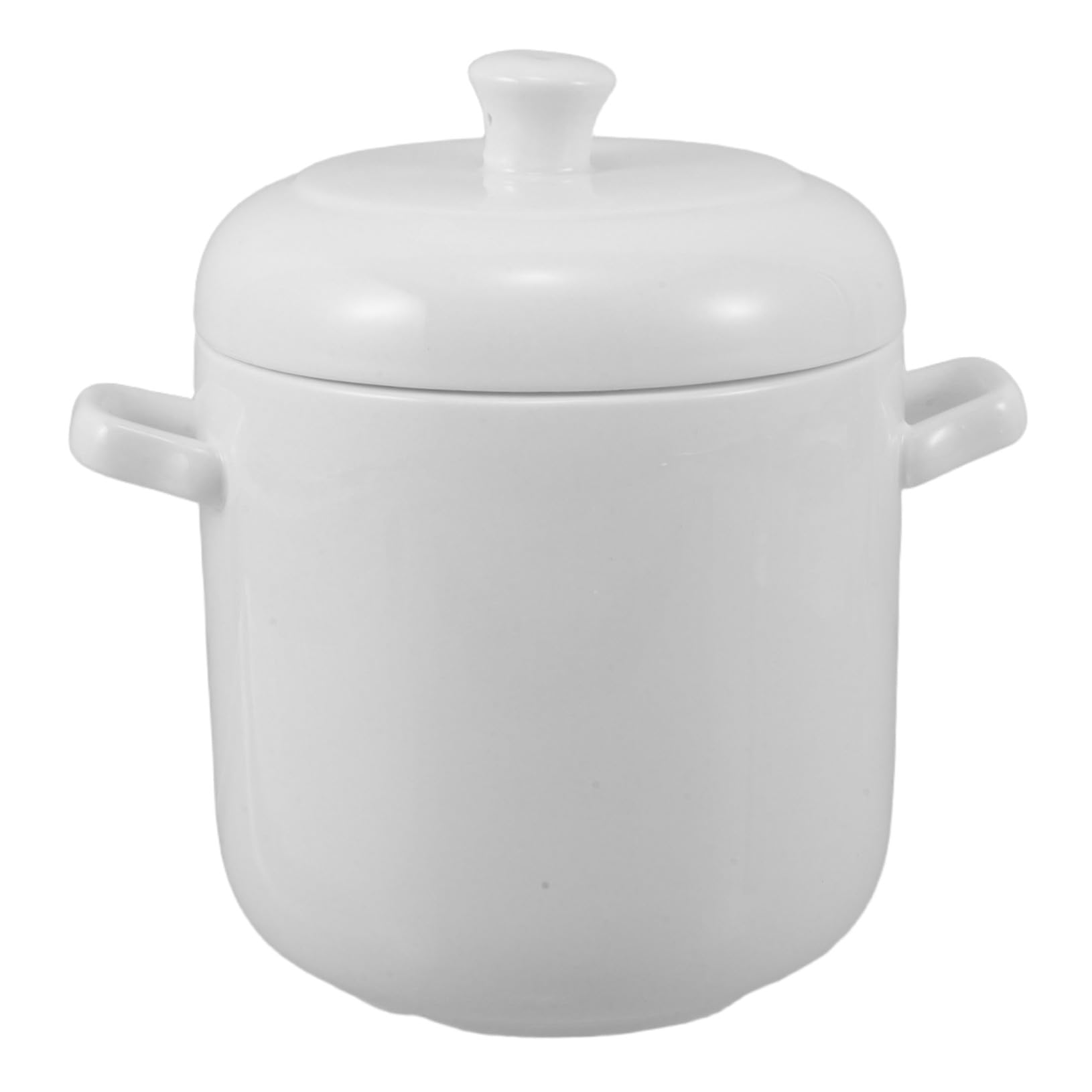 Casserole blanche en céramique supérieure avec couvercle ergonomique