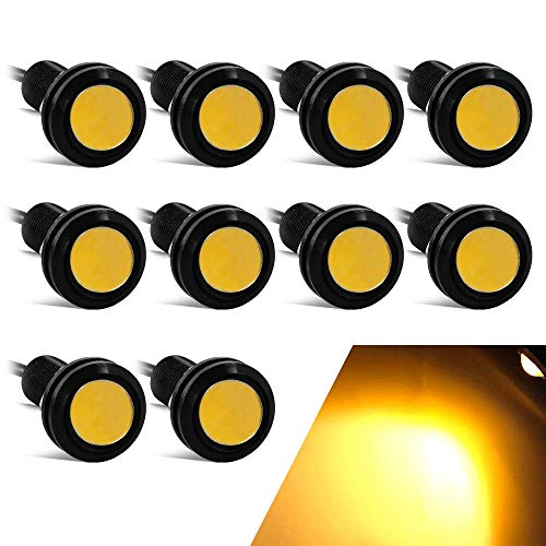 Yifengshun 18mm Eagle Eye Led Lights High Power 9W Yellow Daytime Running Light Car Motorcycle DRL Car Accessories Marker Light Fog Lamp Backup Light Marker Light(10pcs)