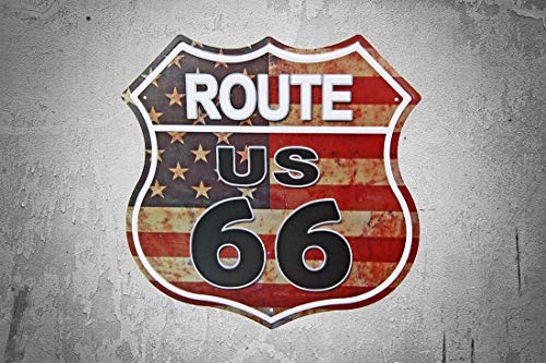 New Deco Us Route 66 Signs Vintage Metal Road Signs For Garage, Man Cave, Bar, Home Wall Decoration (Us Flag Road Street Sign) #TOP4