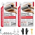 Concrete Crack Filler 2-Pack 2.2LB Grey, Self-Leveling High Elasticity Cement Sealant, Waterproof Repair Caulk for Driveway, Patio, Sidewalk, Garage, Basement– Professional-Grade Durability