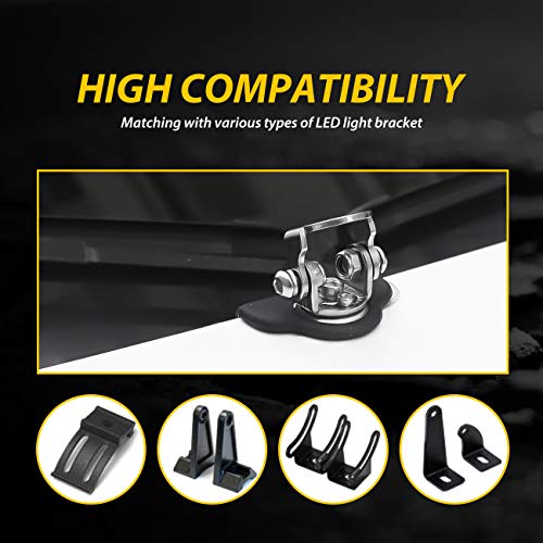 Universal Led Light Bar Mounting Brackets, Hood Mount Light Brackets A Pillar Hood Clamp Work Light Holder 304 Stainless Steel For Off Road Car Jeep Truck Suv 4X4 2Pcs #TOP3