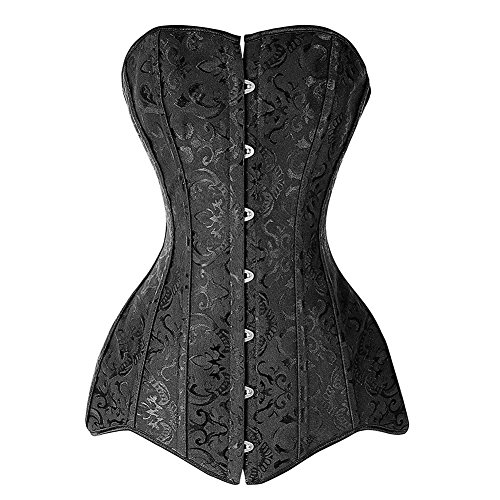 Women's Hourglass Longline Overbust Corset Steel Boned Long Torso Waist Training Bustier