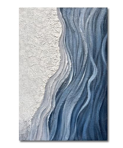 Limiyer Blue and White Textured Oil Painting 60x40