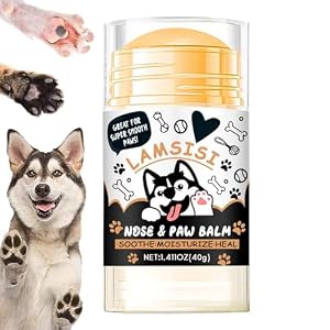 Paw Pet and Nose Balm, Natural Moisturizing Cream, Adorable Camping Pets Grooming Balm, Soothing Hydration for Walking in Snow Beach Hiking Travel, Dogs, 3.07×1.42×1.42 inches