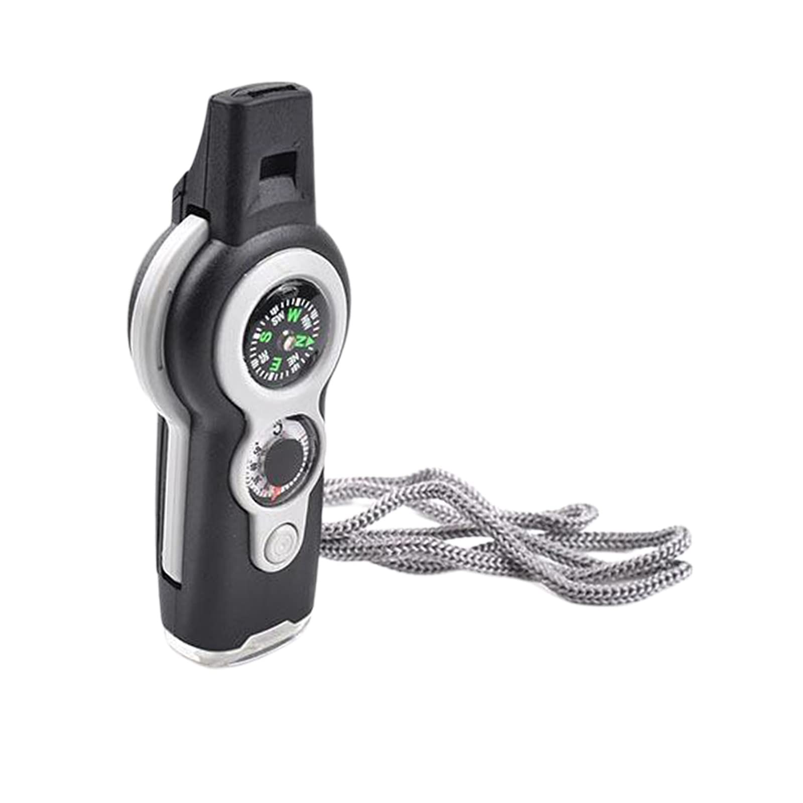 Sifflet de survie d'urgence pour camping et randonnée boussole loupe et LED incluses