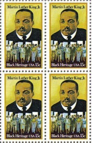 MARTIN LUTHER KING JR. ~ BLACK HERITAGE ~ BLACK HISTORY #1771 Block of 4 x 15 cents US Postage Stamps