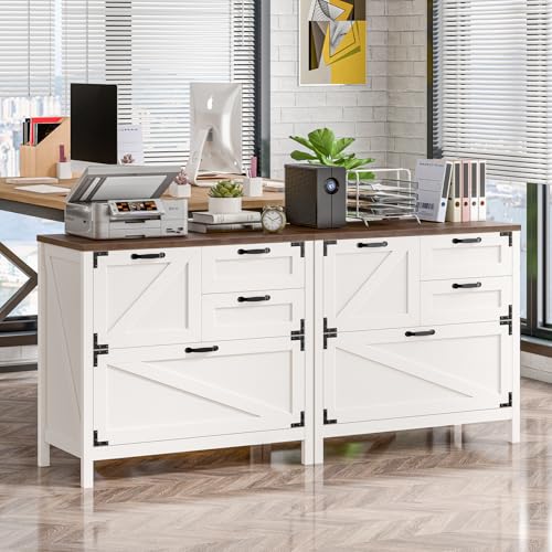 image for Vabches 4-Drawer Wood Lateral File Cabinet for Hanging Files Letter/A4