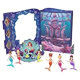 【Amazon.co.jp 限定】マテル ディズニープリンセス（Disney Princess） アリエル 7しまいのストーリーブックセット ミニドール7体 きせかえ人形・ハウス ままごと・ごっこ遊び3歳から マルチ HLW96