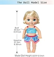Vista 3 de ebuddy 10 juegos de ropa de muñeca de bebé viva, ropa y accesorios para muñecas de 10 pulgadas, muñecas de bebé de 12 pulgadas