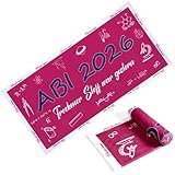 Namalu ABI 2026 Badetuch Geschenke Strandtuch Abitur 2026 Handtuch Strandtücher Duschtuch Badehandtuch für Abschlussfahrt Geburtstag Dusche Schwimmen(Rubinrot,Akademischer Stil)
