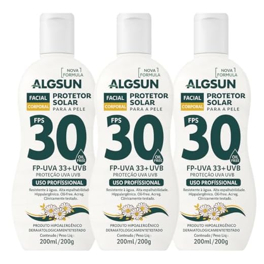 PROTETOR SOLAR ALG SUN FPS 30 200ML | Kit com 3 Unidades