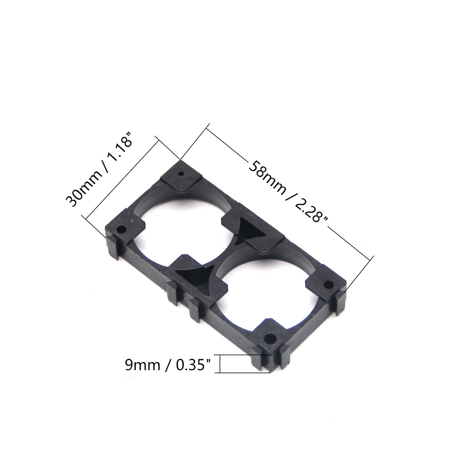 Fielect 15Pcs 26650 Lithium Cell Spacer Double Battery Holder Bracket Battery Pack Bracket, for DIY Fixed Battery