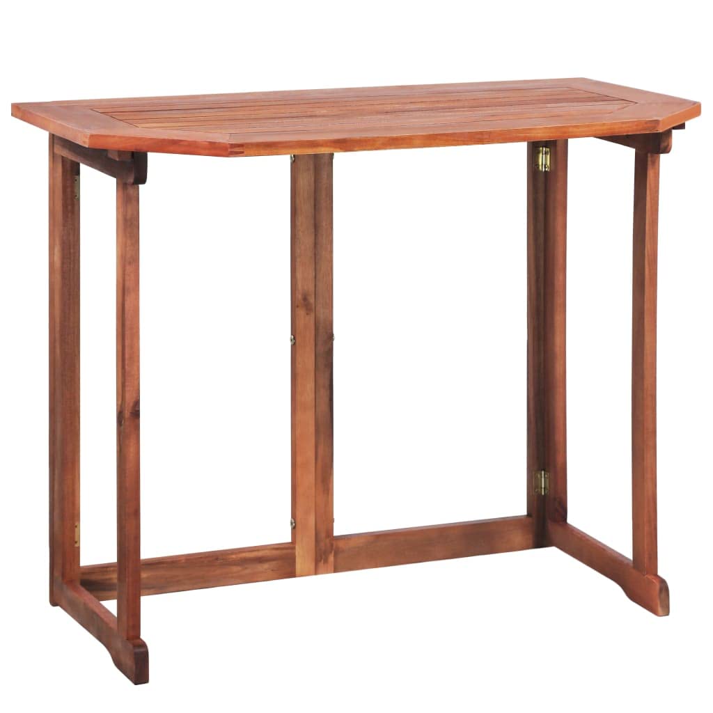 Myheimly Akazie Massiv Balkontisch Klapptisch Gartentisch Terrassentisch Tisch,Braun