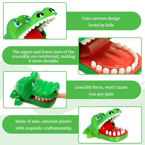 xianshi Krokodil Spiel Spielzeug Krokodil Zähne Kroko Doctor Kinder Croco doc Spiel Spielzeug Zähne Schnappt Spaß Mund Finger beißen,Partyspiele,für Jungen und Mädchen